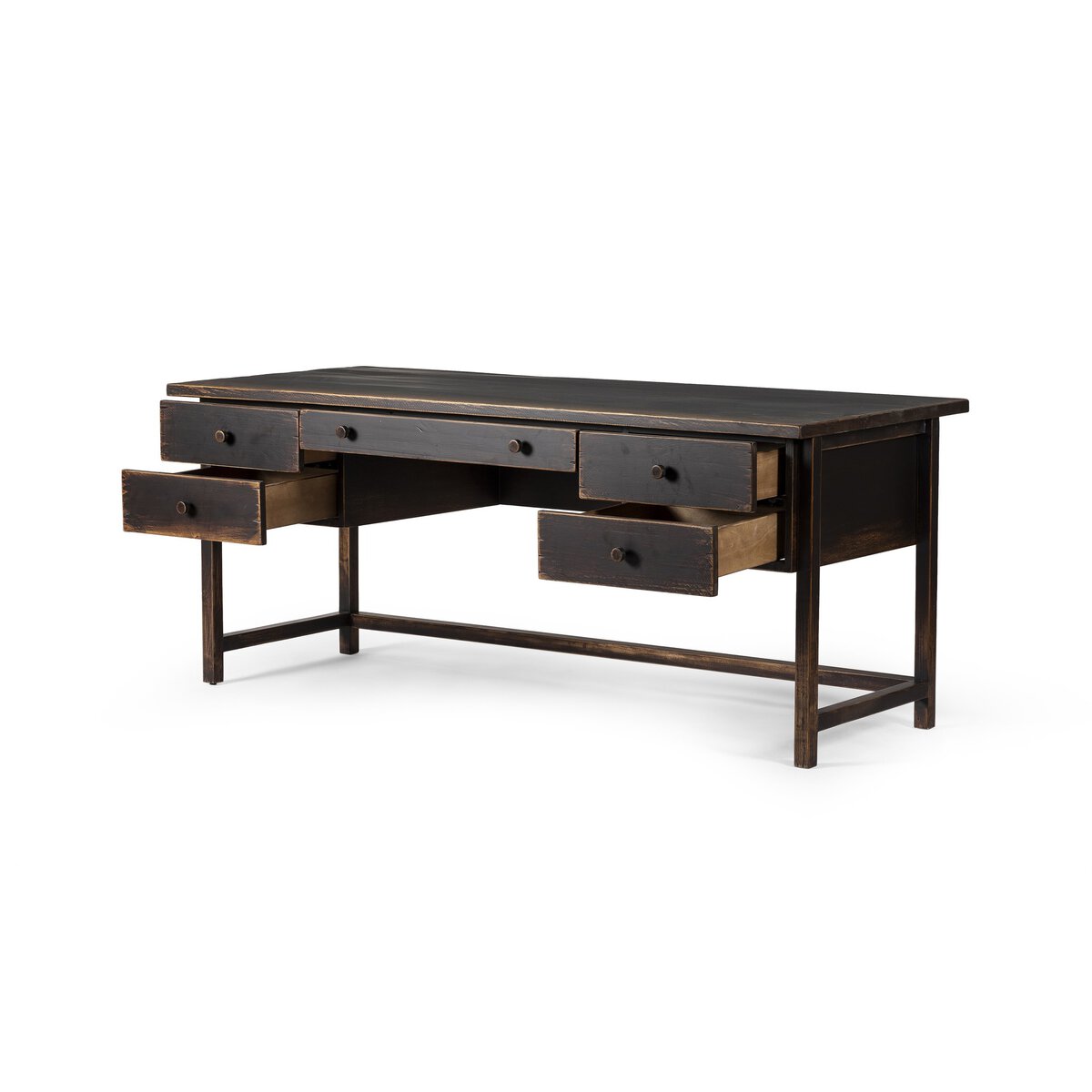 Reign Desk Distressed Walnut Four Hands Reign Desk Distressed Walnut Four Hands