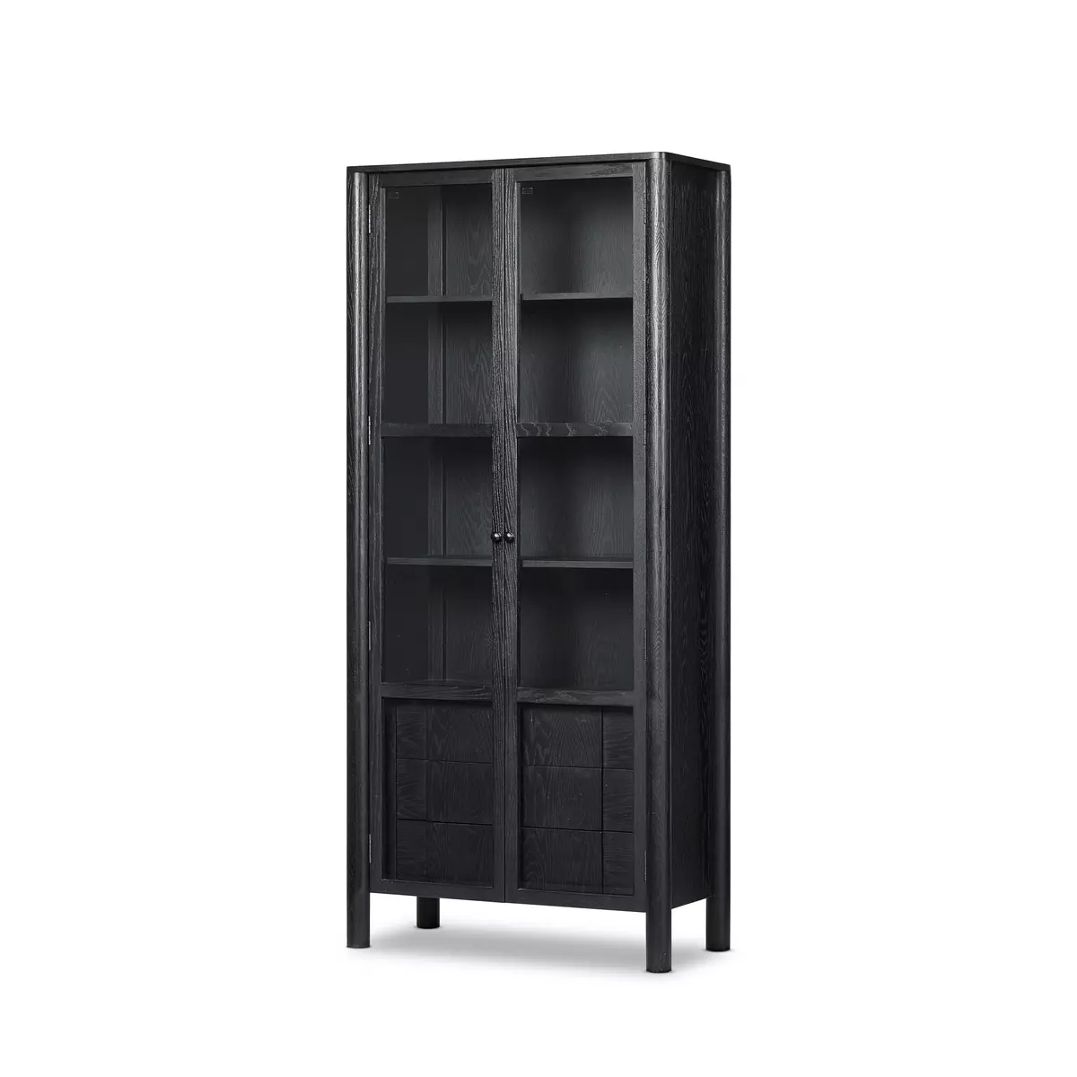 Pollard Cabinet Brushed Ebony Oak Veneer Four Hands