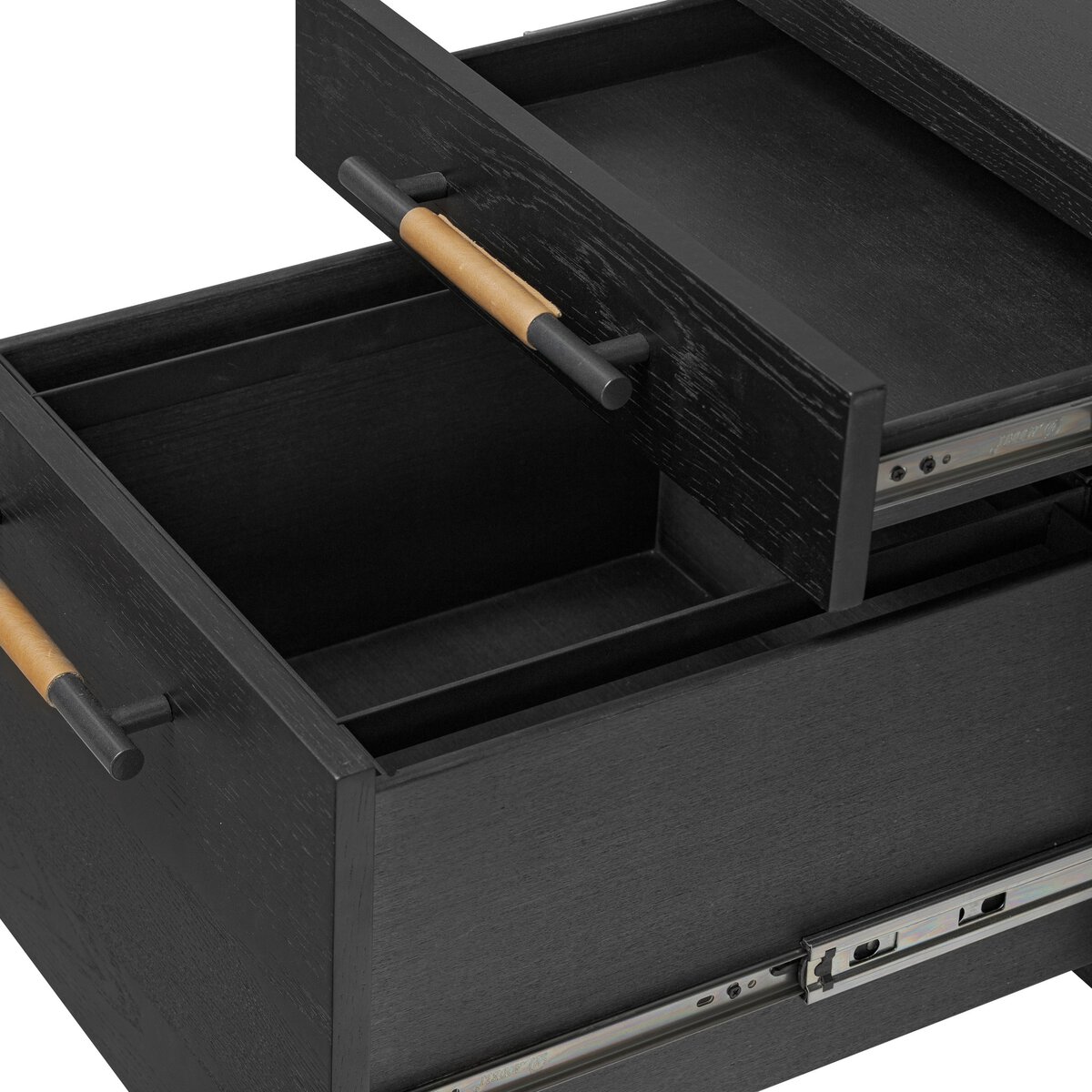 Rosedale Executive Desk Ebony Oak Veneer Four Hands