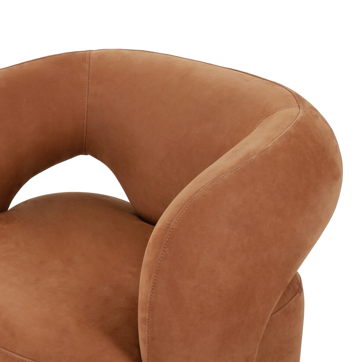 Mazie Swivel Chair Nubuck Cognac Four Hands