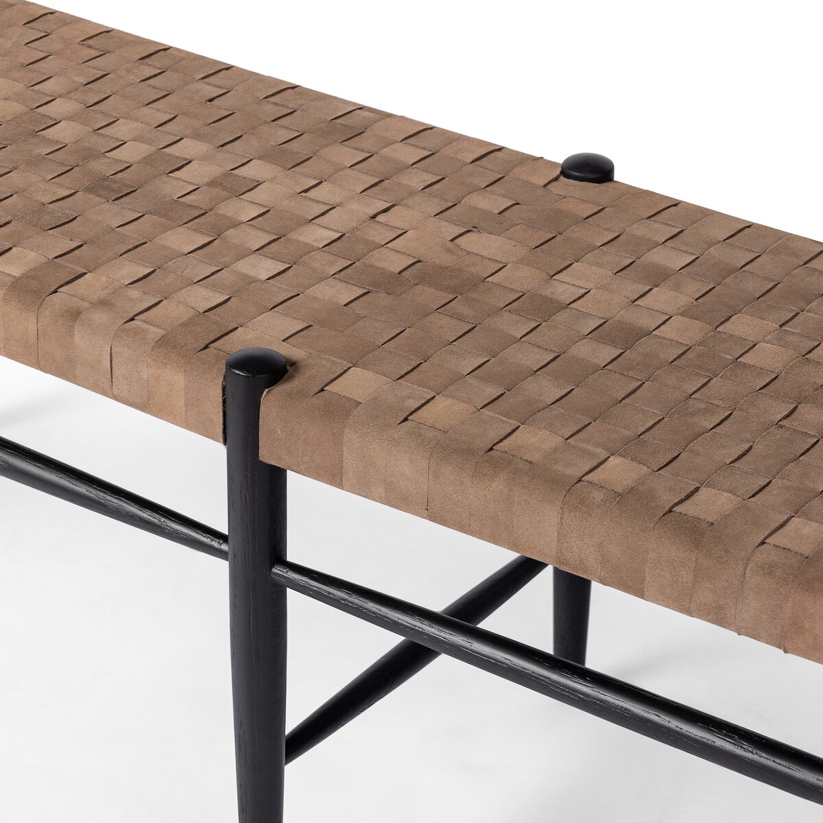 Wyatt Bench Coffee Suede Four Hands