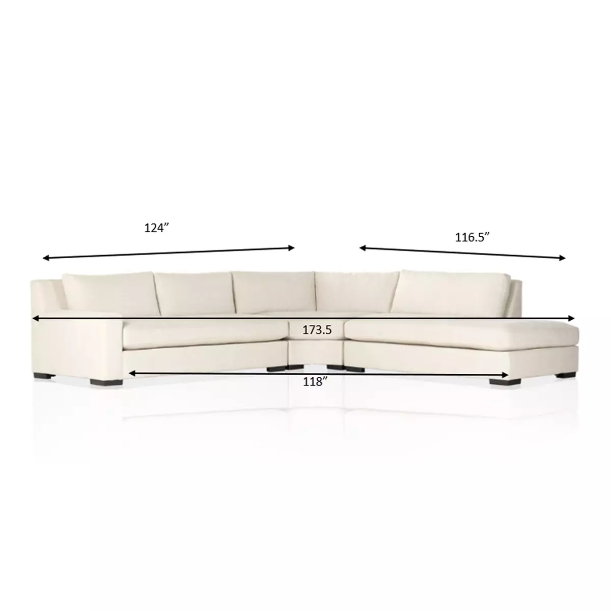 Albany 3-Piece Sectional Alcott Fawn Four Hands