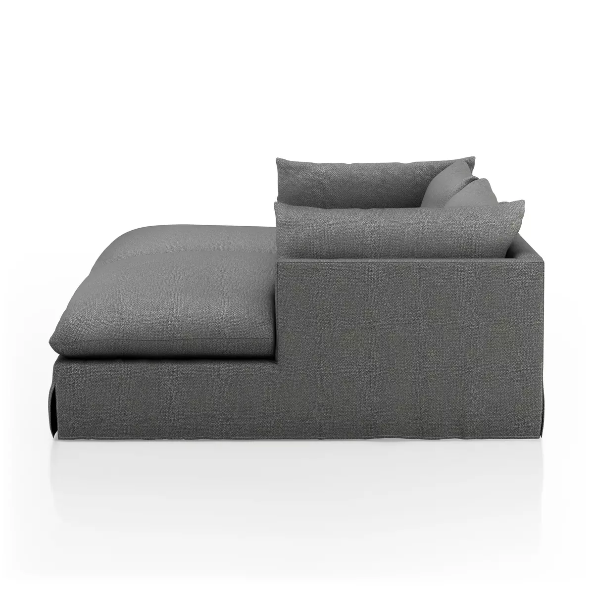 Habitat Slipcover Double Chaise Sectional Fallon Charcoal Four Hands   232725 004 SID 1 