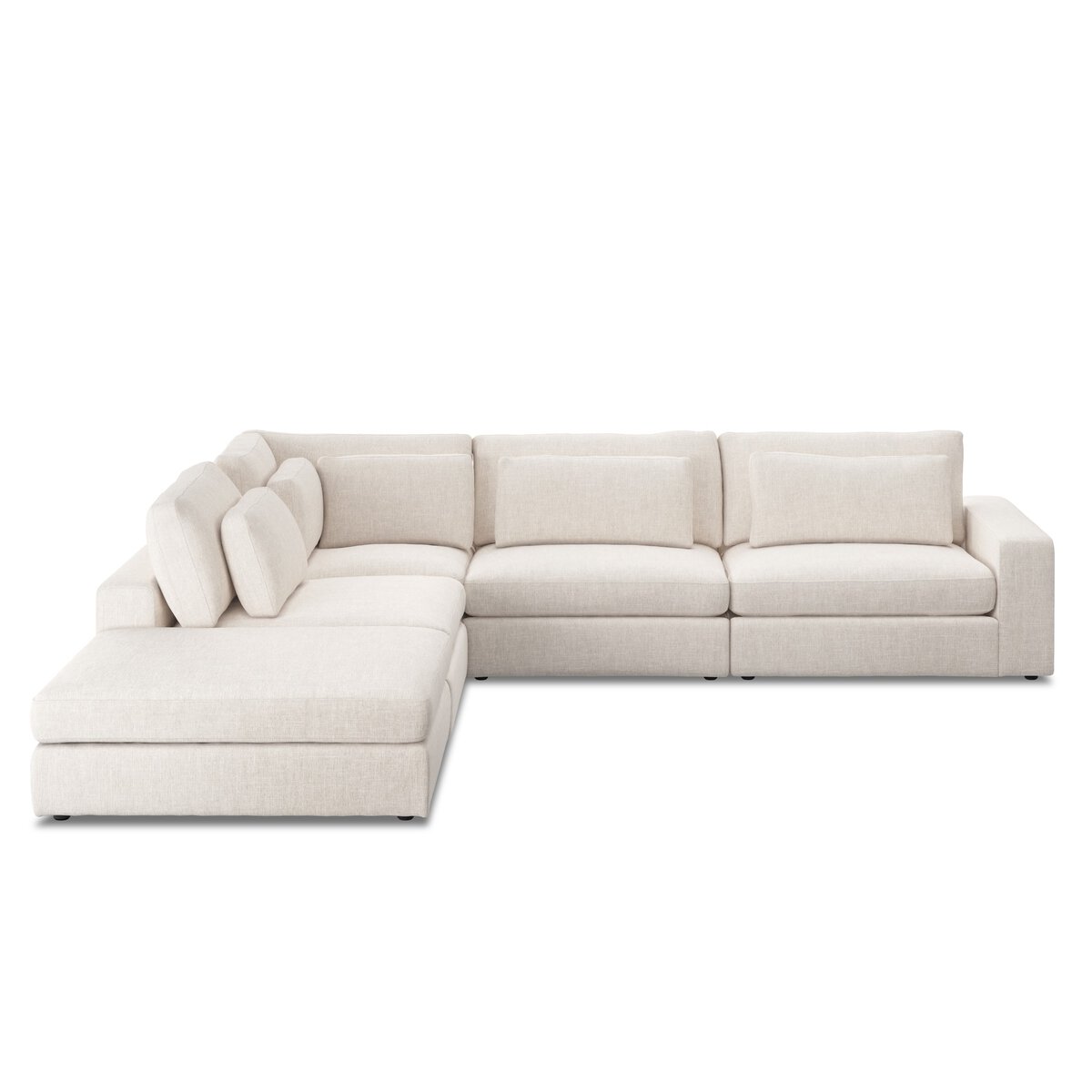 Bloor 4-Piece Sectional W/ Ottoman Essence Natural Four Hands