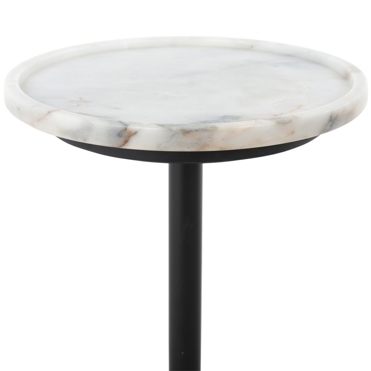 Viola Accent Table Polished White Marble Four Hands