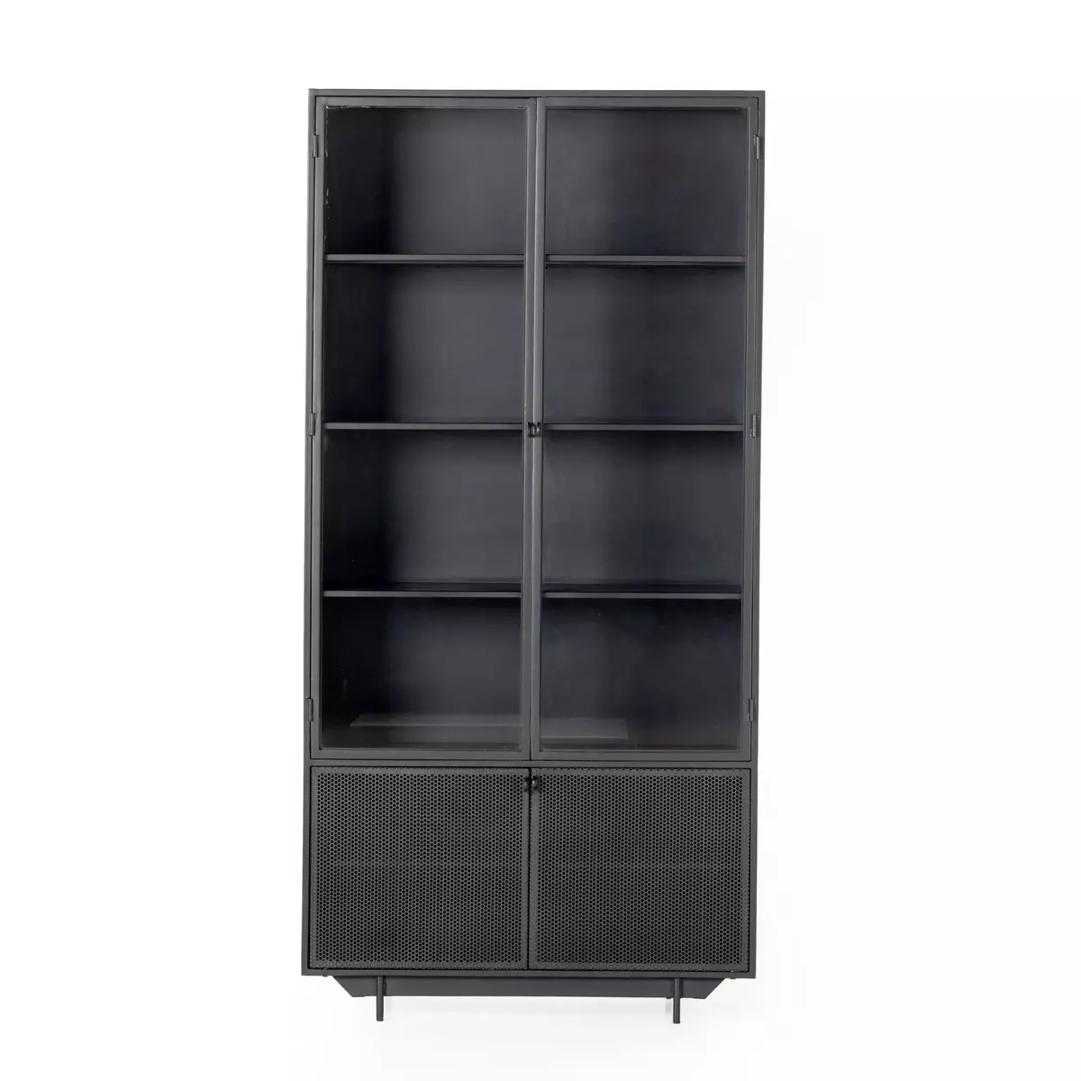 Hendrick Cabinet Perforated Black Four Hands