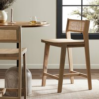 Clarita Bar + Counter Stool White Wash Mango Four Hands