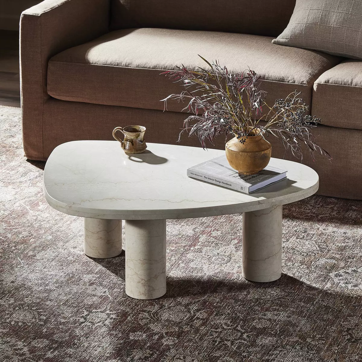 Zion Coffee Table Cream Marble Four Hands