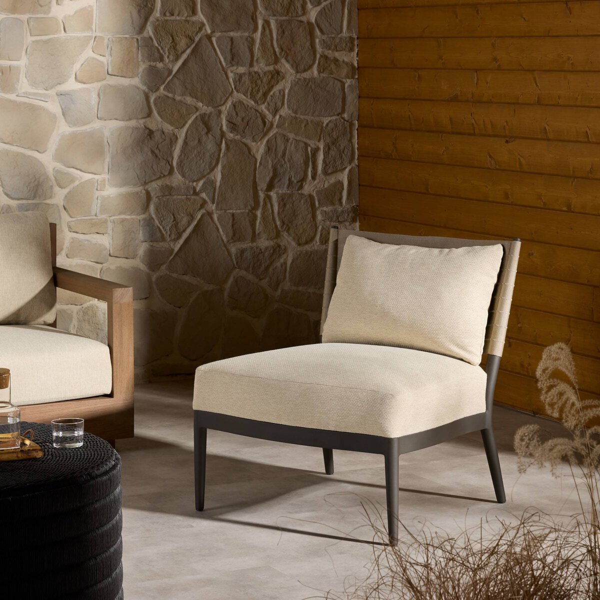 Hilda Outdoor Chair Casa Cream Four Hands