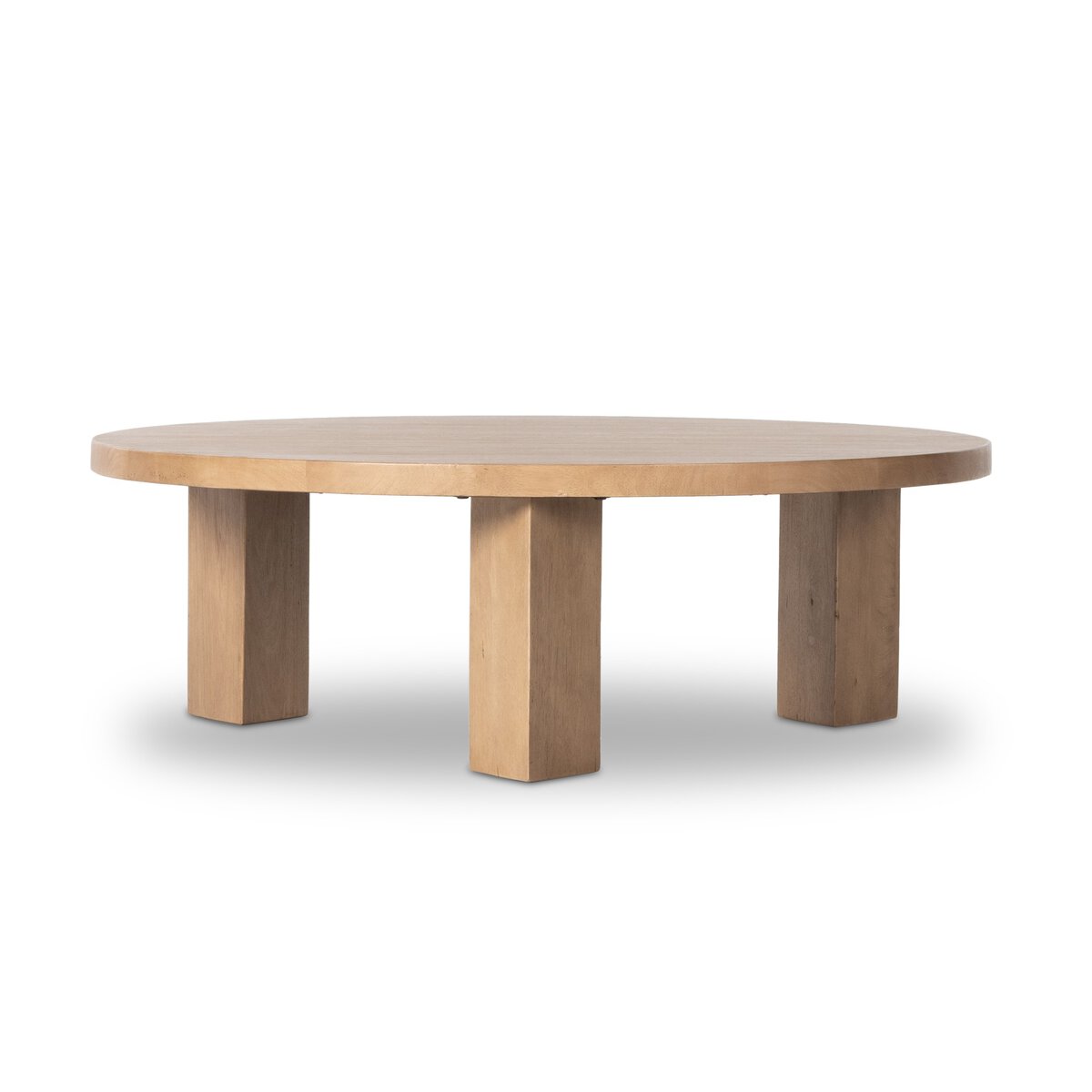 Mesa Round Coffee Table Light Brushed Parawood Four Hands