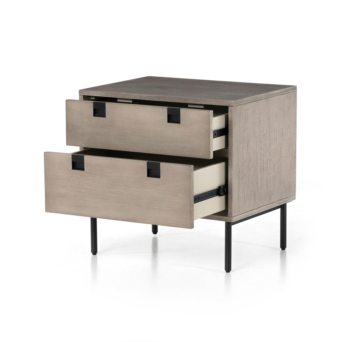 Carly 2 Drawer Nightstand Grey Wash Veneer Four Hands