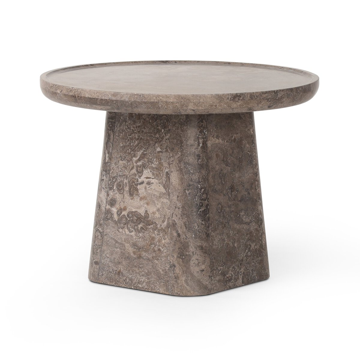 Zane End Table Warm Grey Marble Four Hands