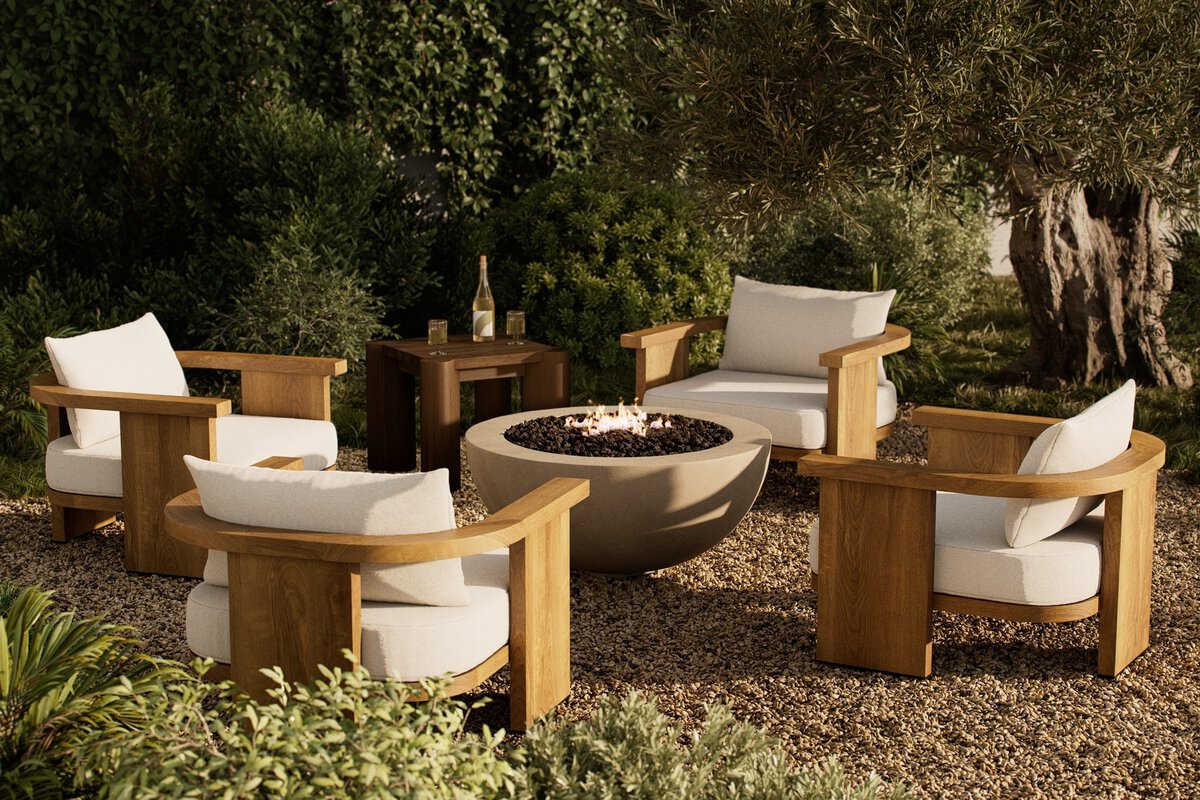 Figarro ft.Peven Everett Caramel 〜12ハウス Outdoor Patio Furniture | Concrete Fire Tables Collection