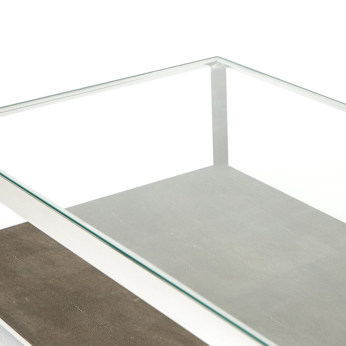Shagreen Shadow Box Coffee Table Tempered Glass Four Hands