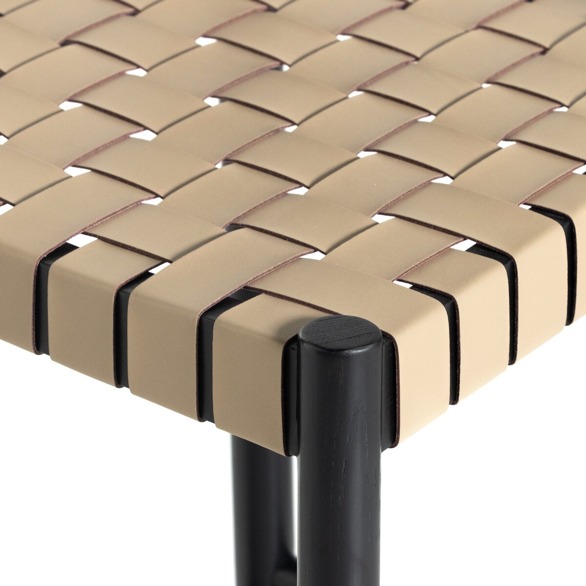 Heisler Bar + Counter Stool Almond Leather Blend Four Hands