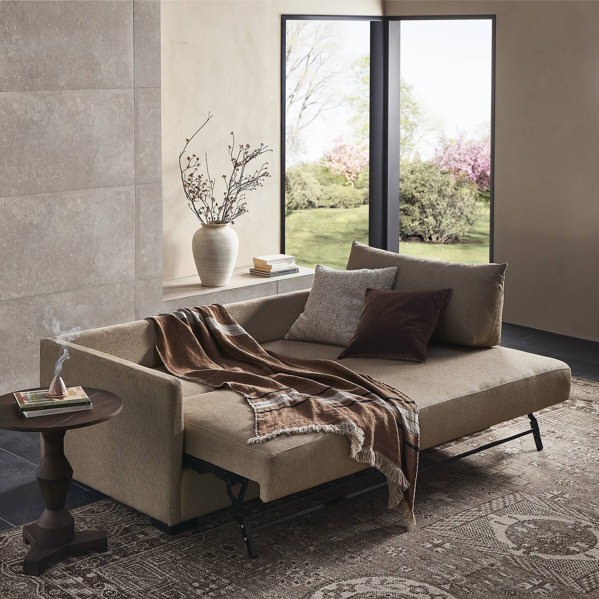 Wickham Sleeper Sofa Quenton Pebble Four Hands