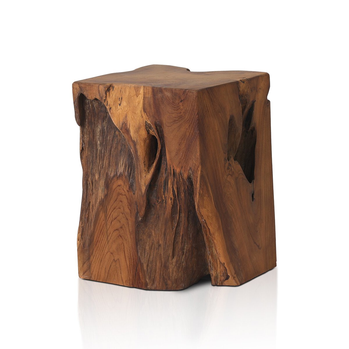 Teak Square Stool Aged Natural Teak Four Hands Teak Square Stool Aged Natural Teak Four Hands