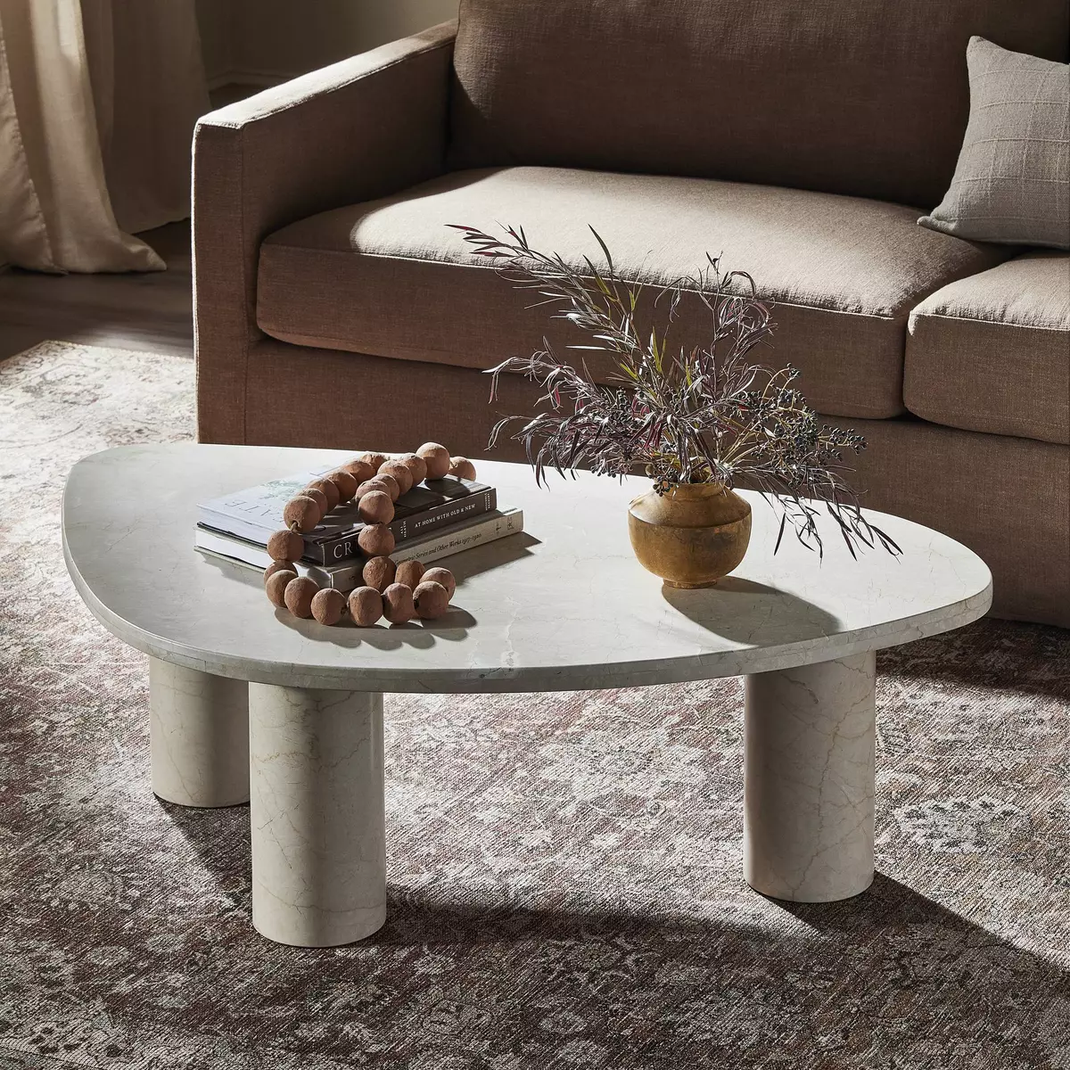 Zion Coffee Table Cream Marble Four Hands