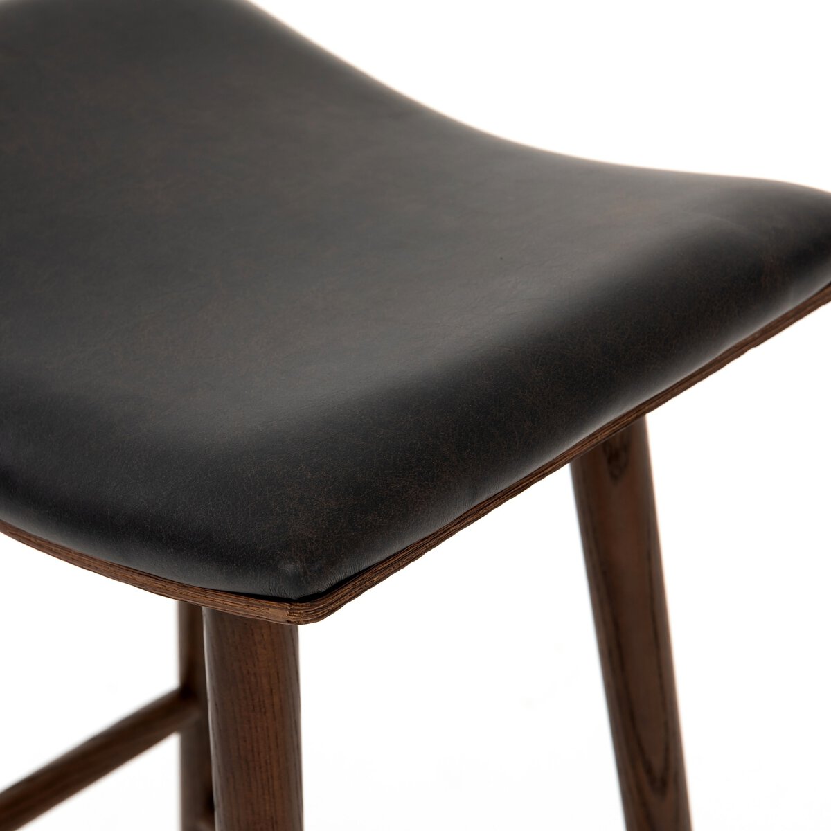 Union Bar + Counter Stool Distressed Black Four Hands