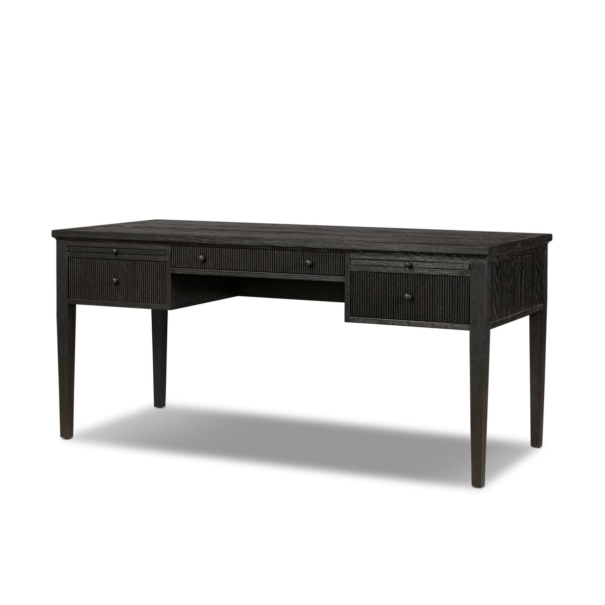 Bush Desk Distressed Black Oak Four Hands