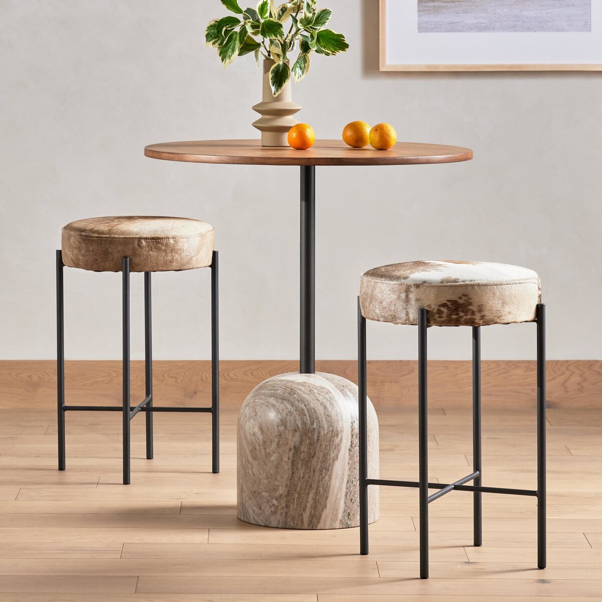 Nocona Bar + Counter Stool Speckled Hide Four Hands