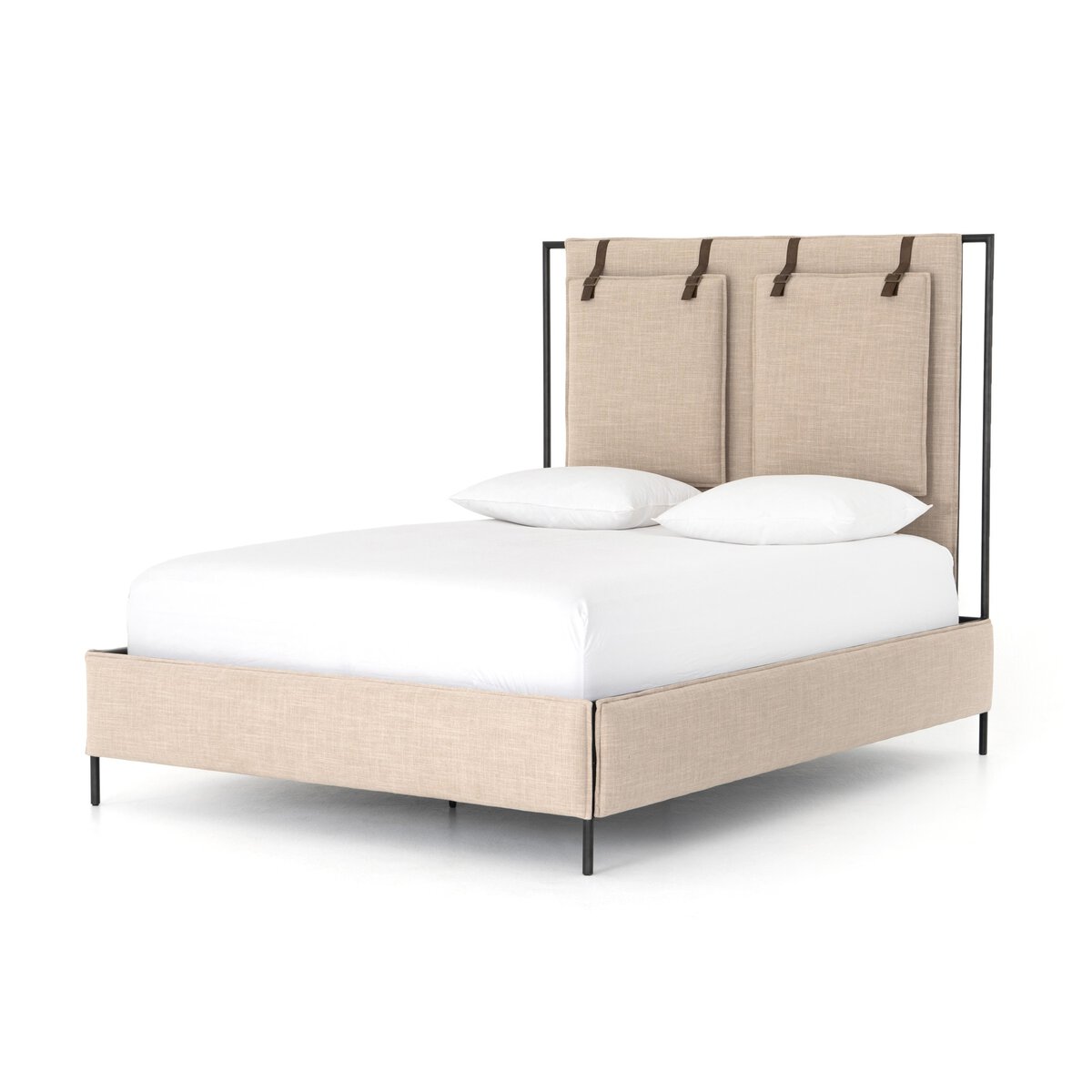 Leigh Upholstered Bed Palm Ecru Four Hands