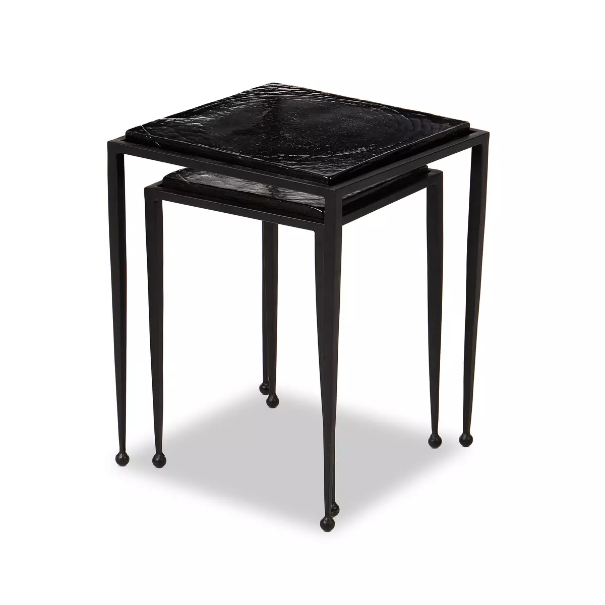 Black glass nest of deals tables the range