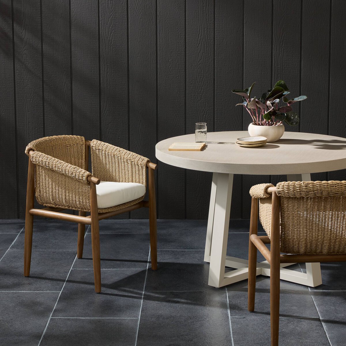 Cambrie Outdoor Dining Chair Arashi Salt Four Hands