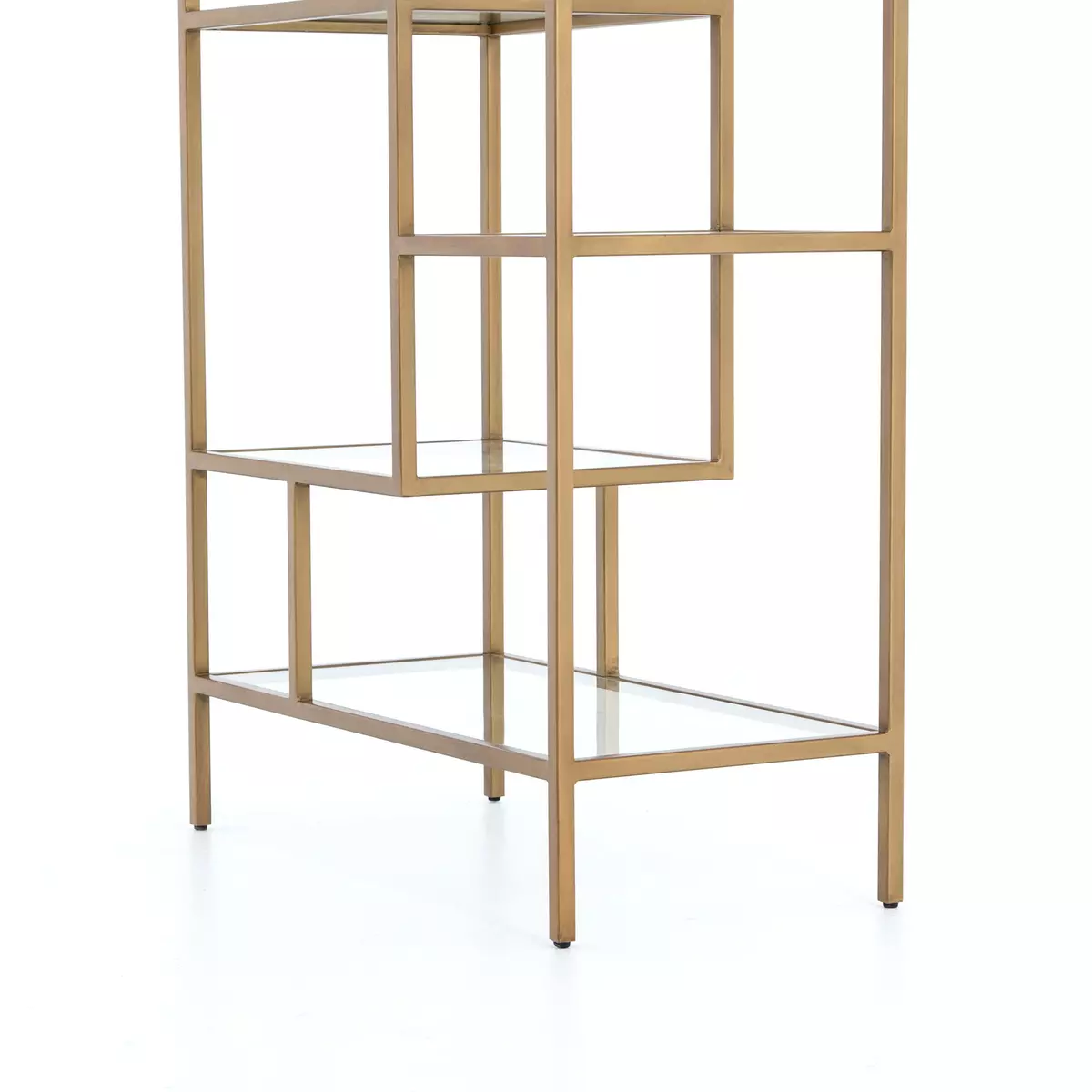 Pilsen Brass Bookcase with Glass Shelves + Reviews