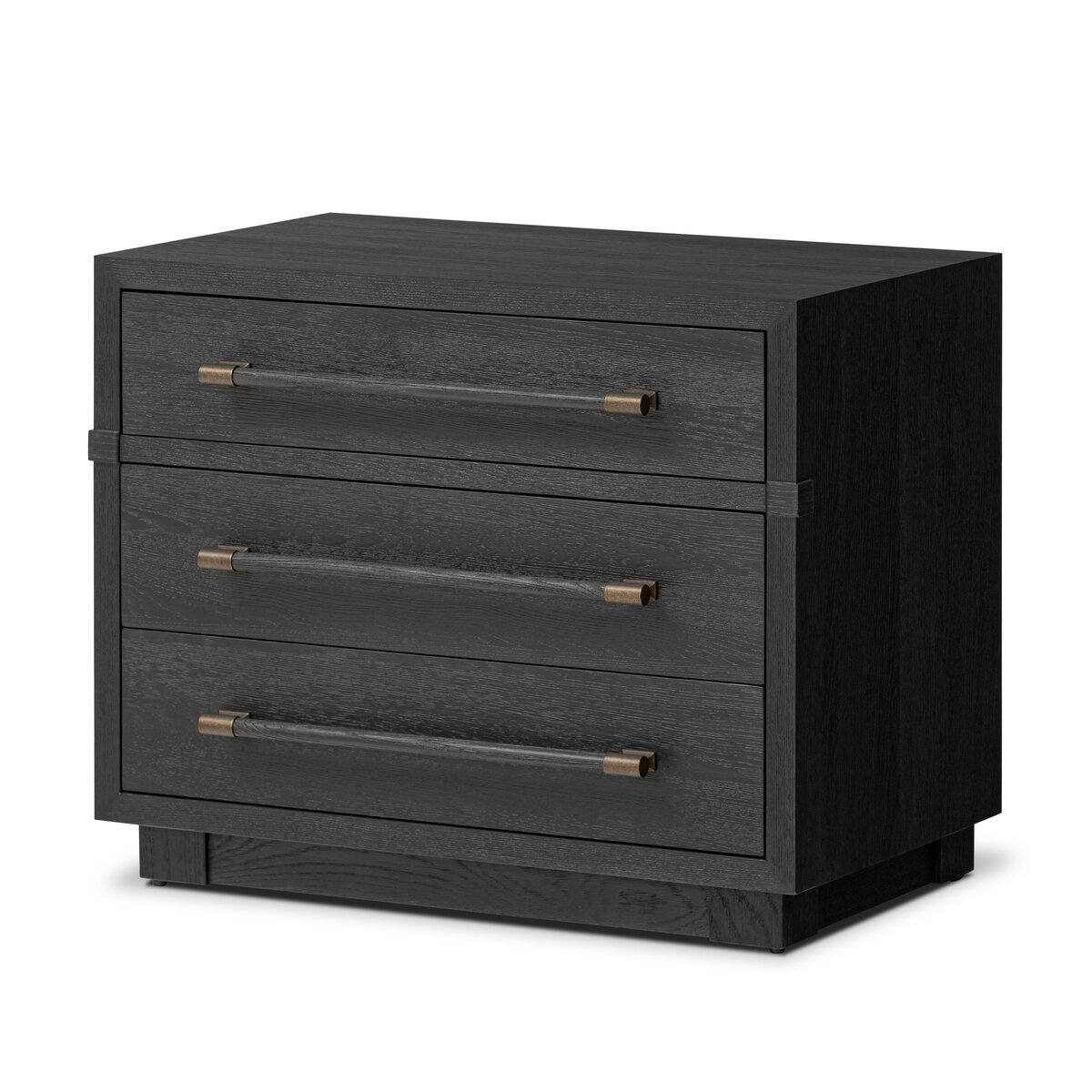 Adolfo Nightstand Modern Black Ash Four Hands