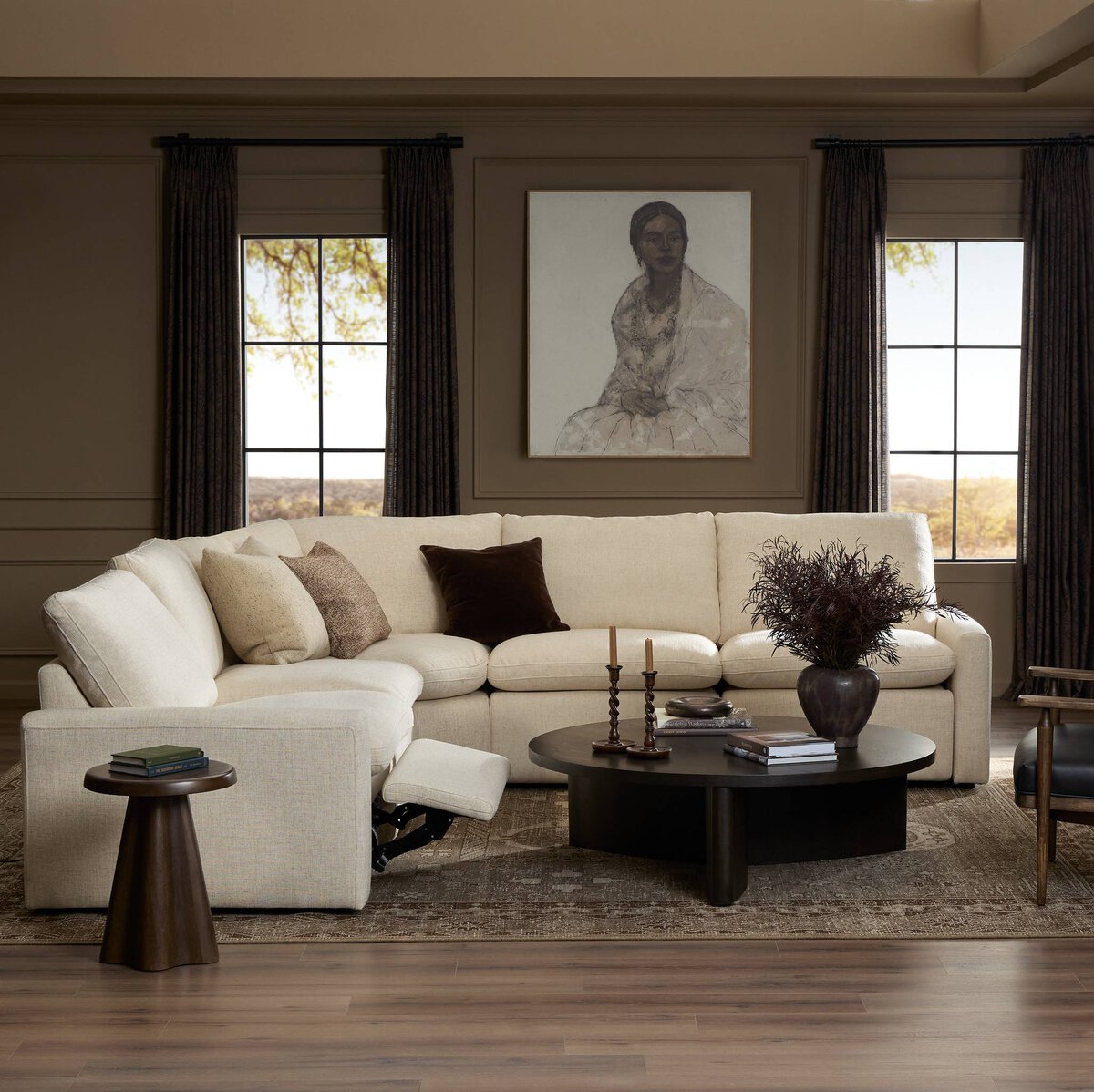 Tillery Power Recliner 5-Piece Sectional Antigo Natural Four
