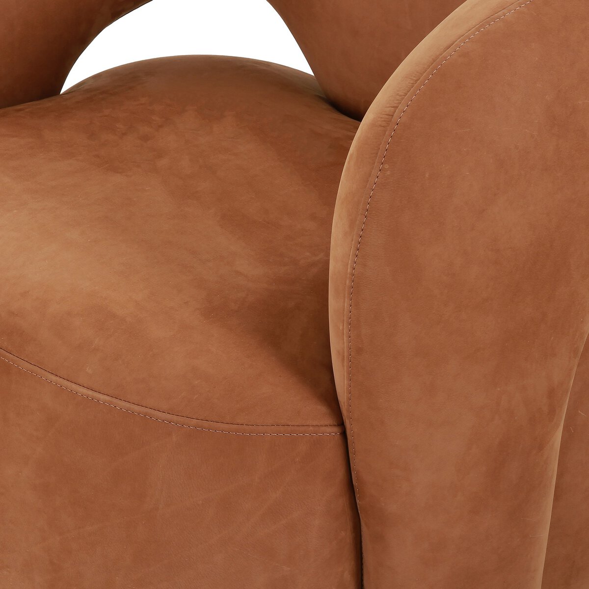 Mazie Swivel Chair Nubuck Cognac Four Hands