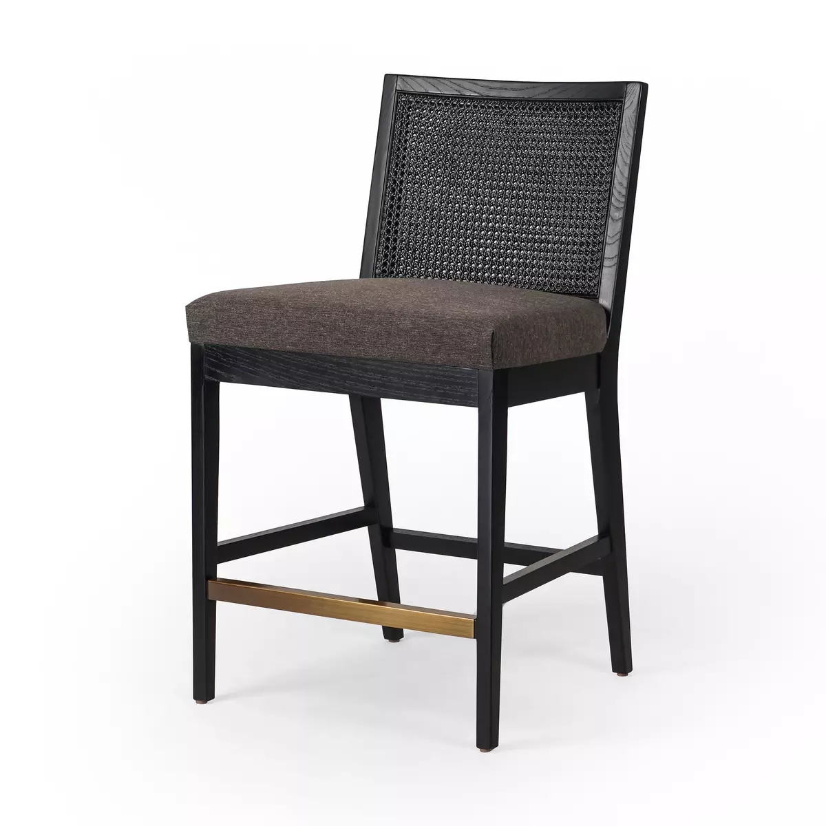 Antonia Cane Armless Bar + Counter Stool Savile Charcoal Four Hands