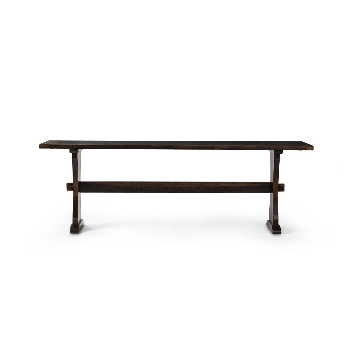 Trestle Console Table Distressed Walnut Four Hands
