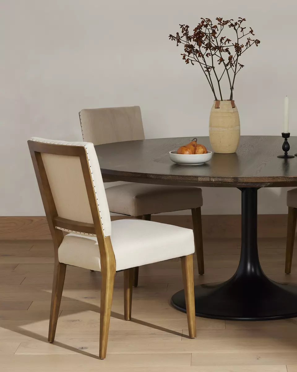 Kurt Dining Chair Dark Linen Four Hands