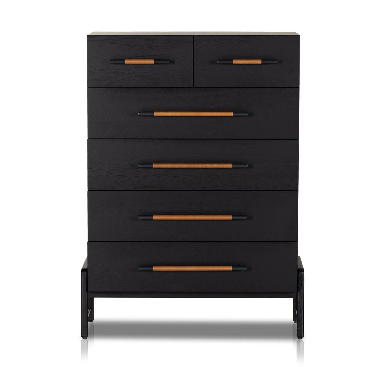 Rosedale 6 Drawer Tall Dresser Ebony Oak Veneer Four Hands