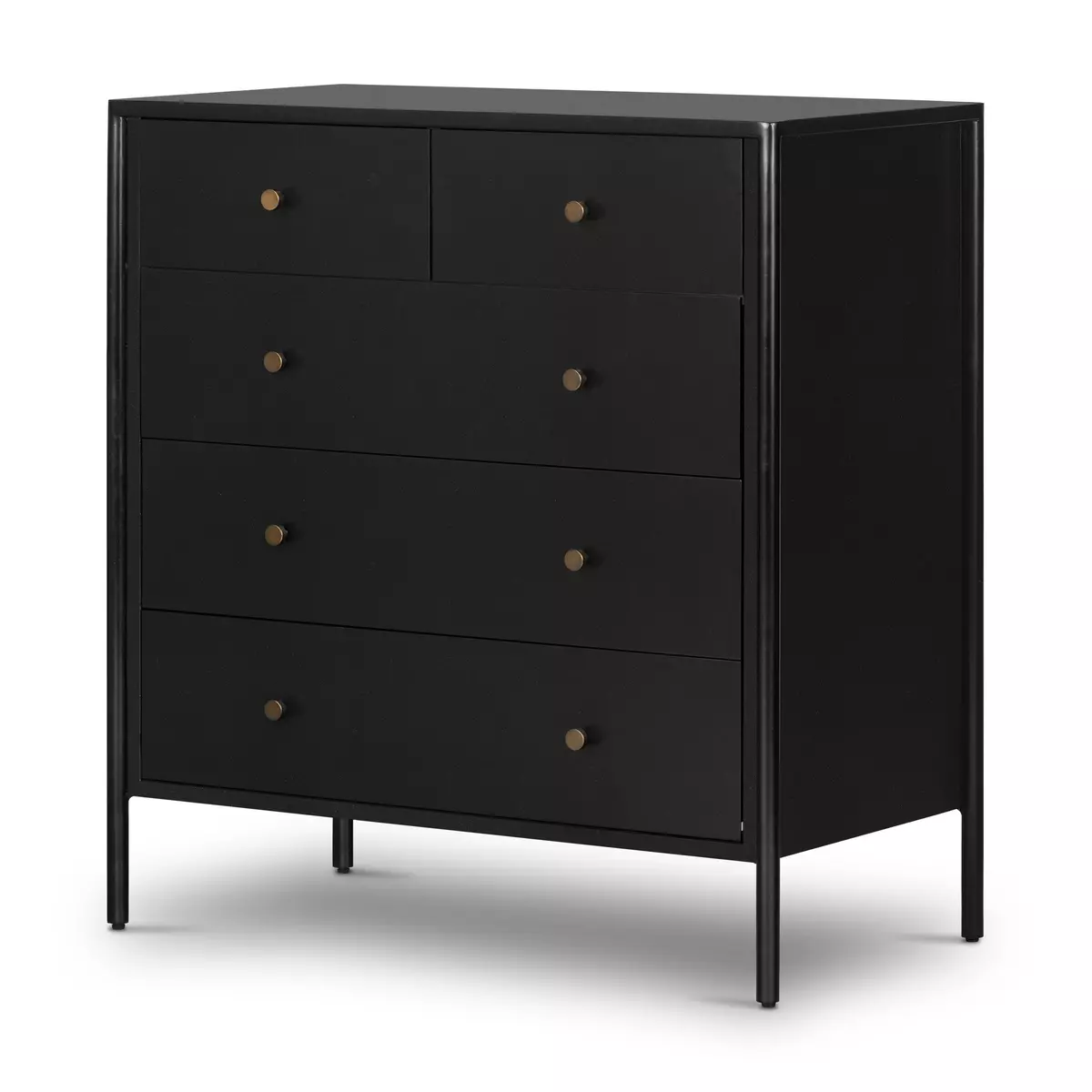 Black 5 drawer deals dresser