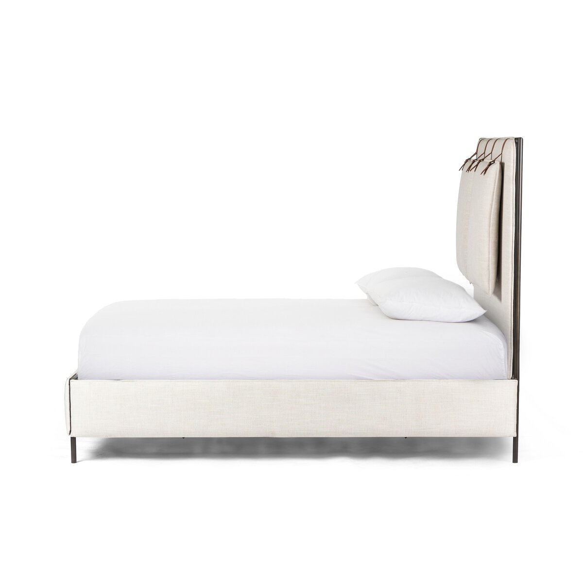 Leigh Upholstered Bed Hockney Ivory Four Hands