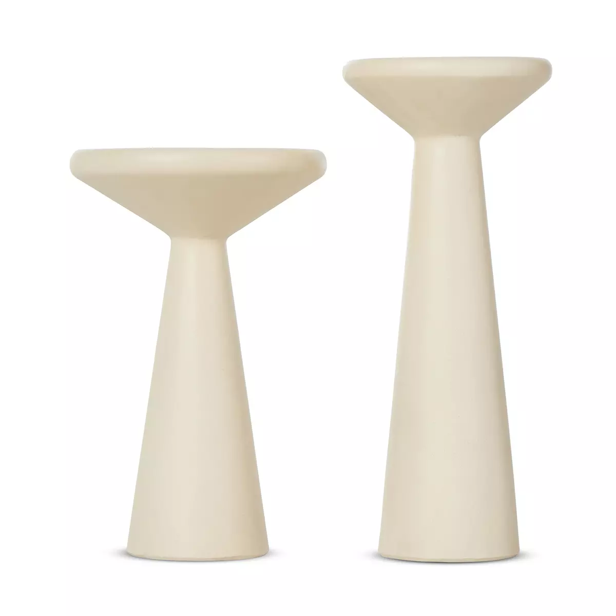 Ravine Concrete Accent Tables, Set Of 2 Parchment White Four Hands