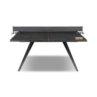 District Eight Ping Pong Table Ink Black Leather Four Hands