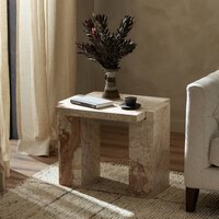 Romano End Table Desert Taupe Marble Four Hands