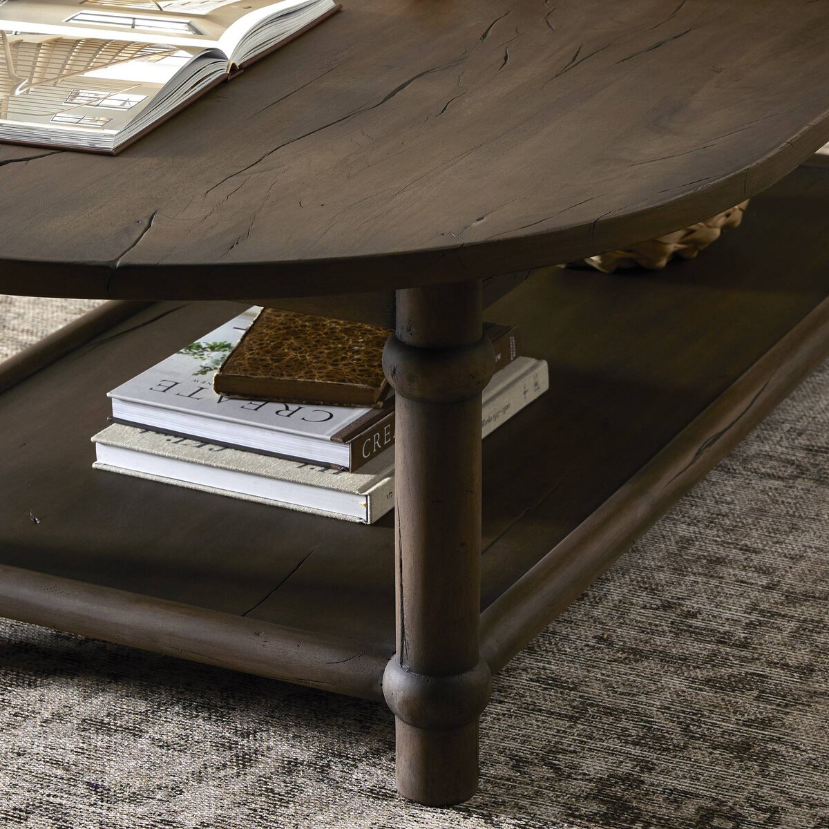 Charnes Coffee Table Antique Belgium Bleach Four Hands