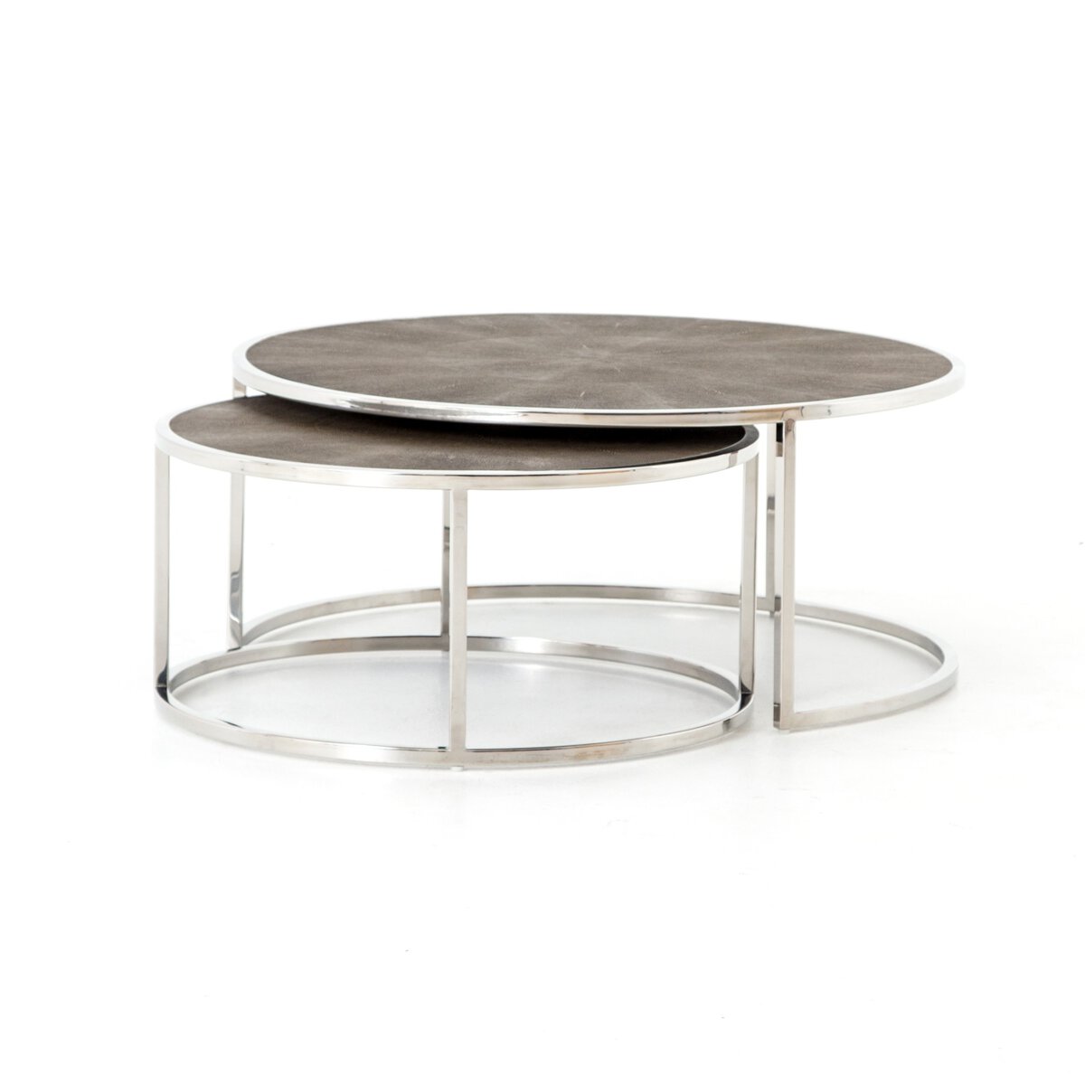 Shagreen Nesting Coffee Table Brown Shagreen Four Hands