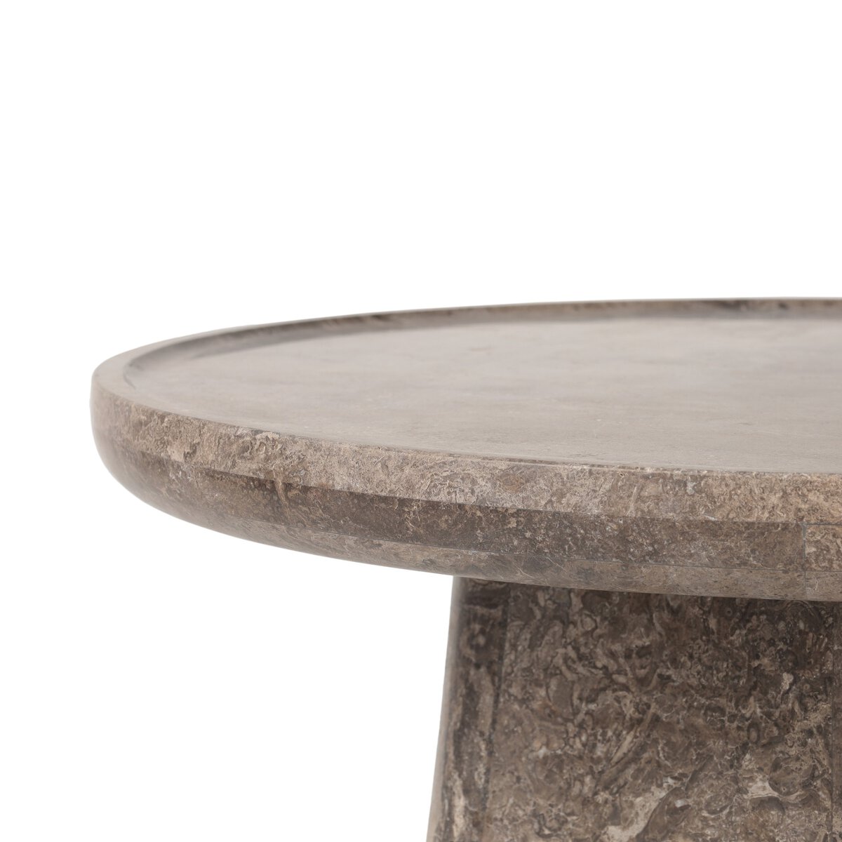 Zane End Table Warm Grey Marble Four Hands