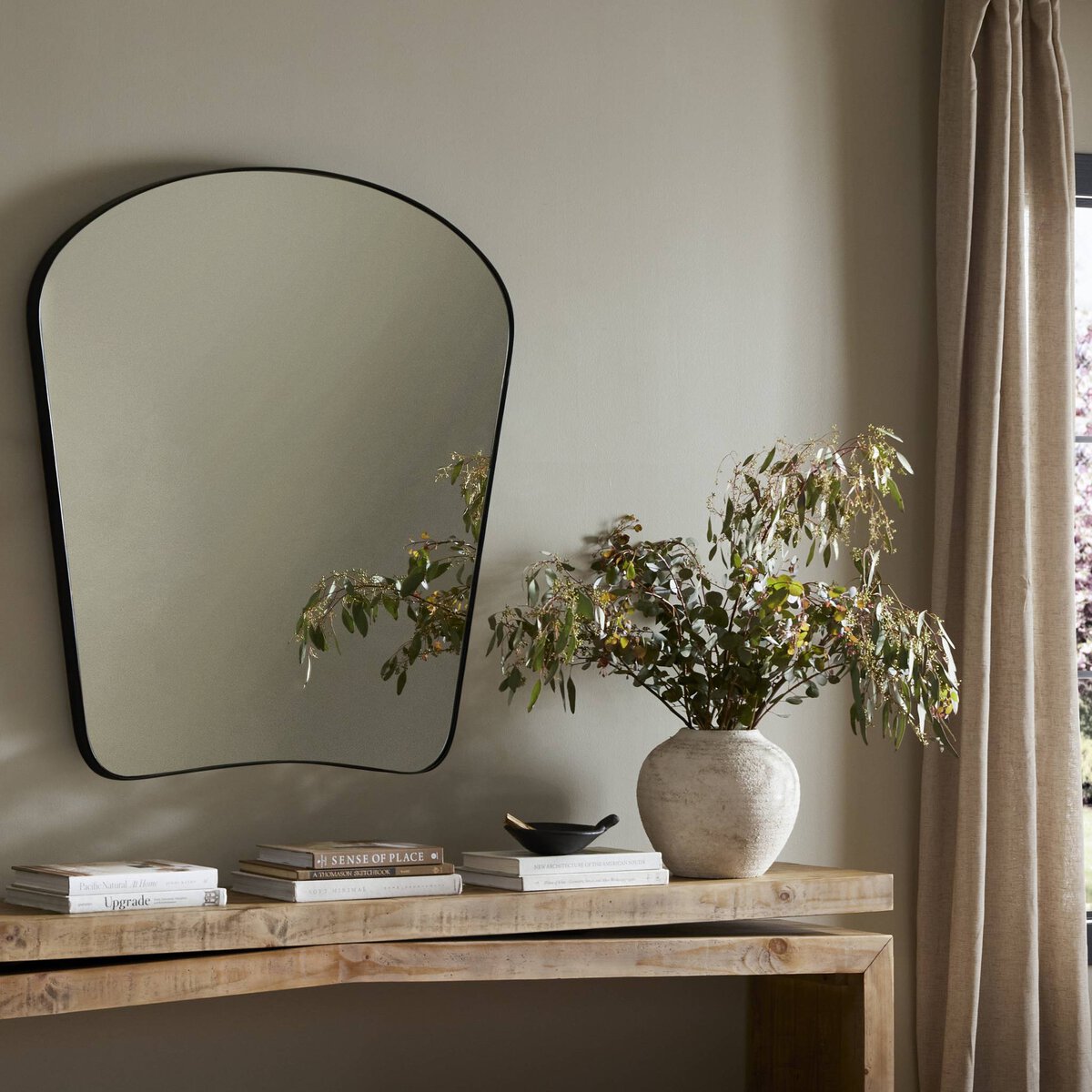 Merona Mantel Mirror Iron Matte Black Four Hands