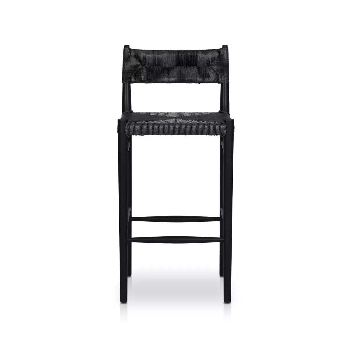 Lomas Bar + Counter Outdoor Stool Black Teak Four Hands