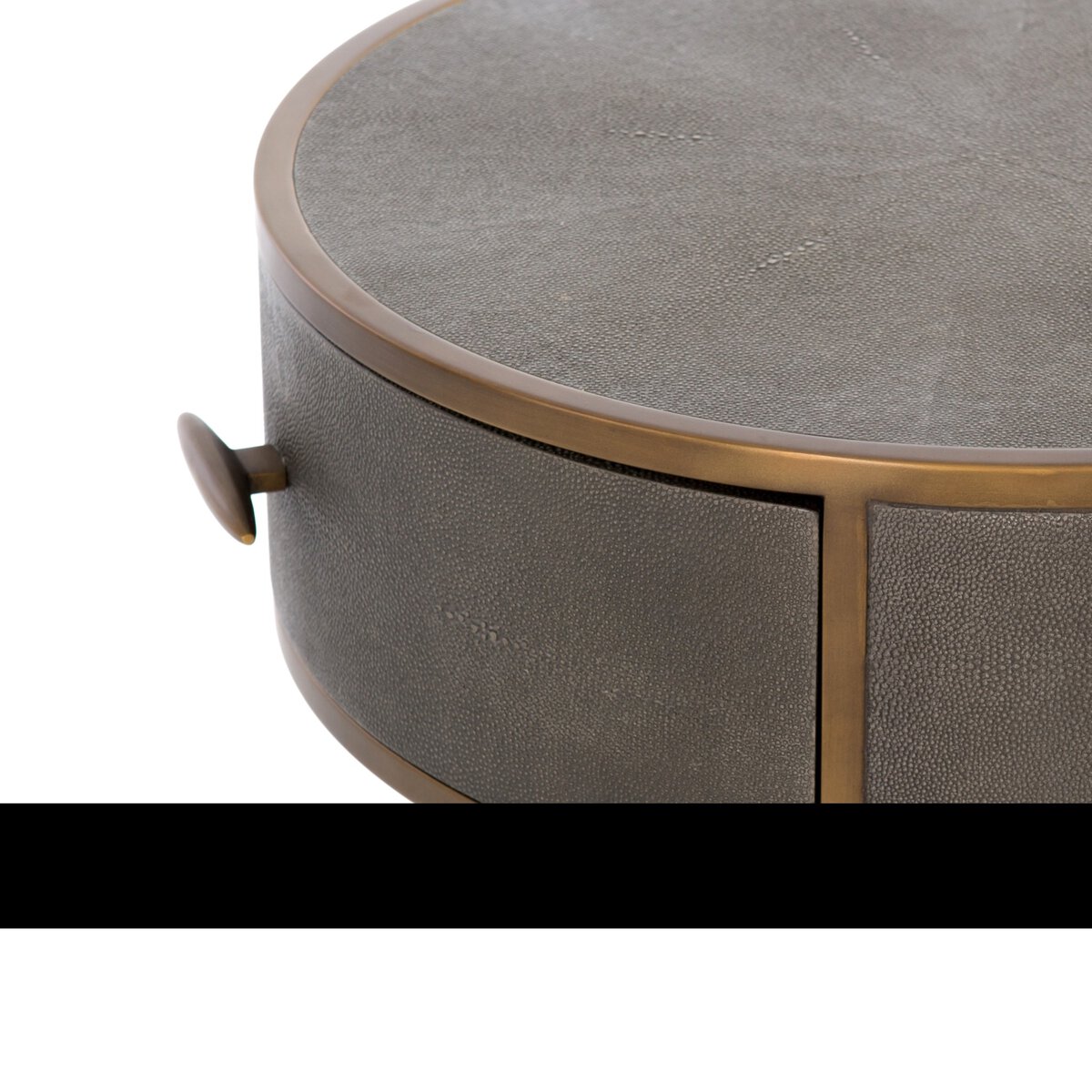 Shagreen Round Nightstand Grey Shagreen Four Hands