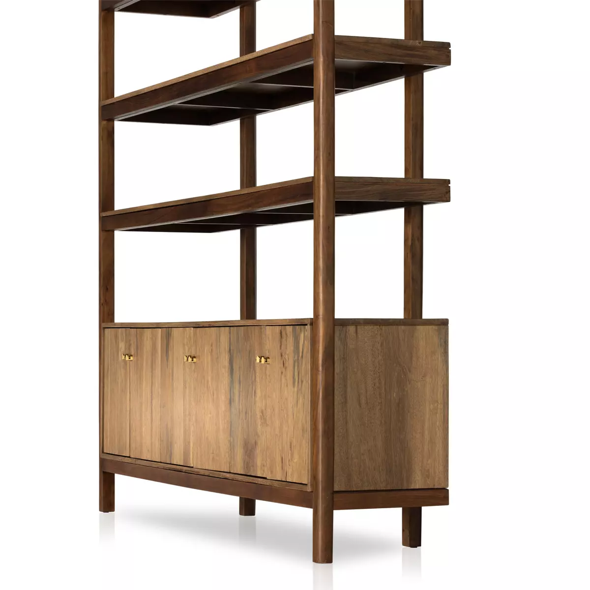 Reza Wide Bookcase Toasted Acacia Four Hands