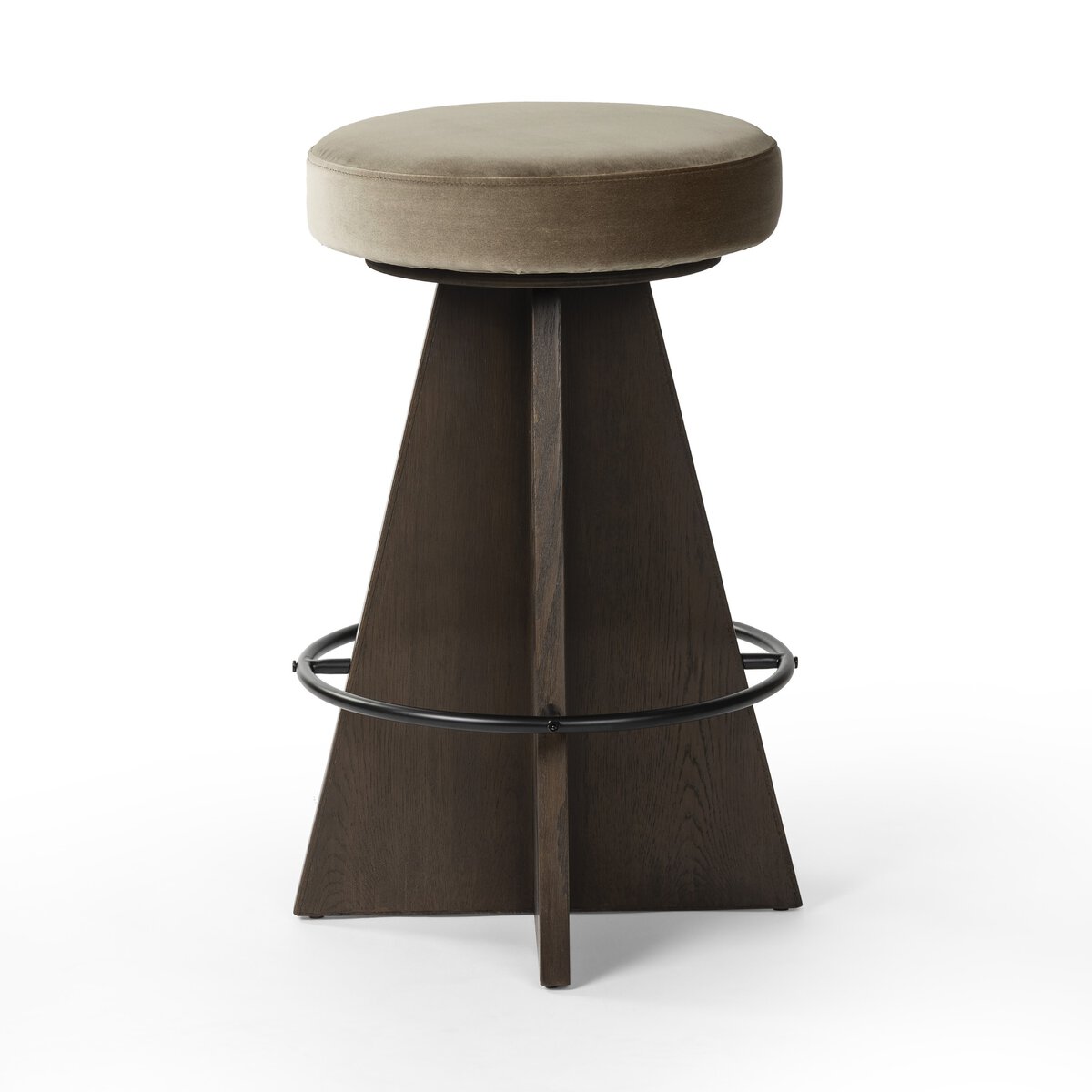 Damon Swivel Bar Counter Stool Sapphire Khaki Four Hands