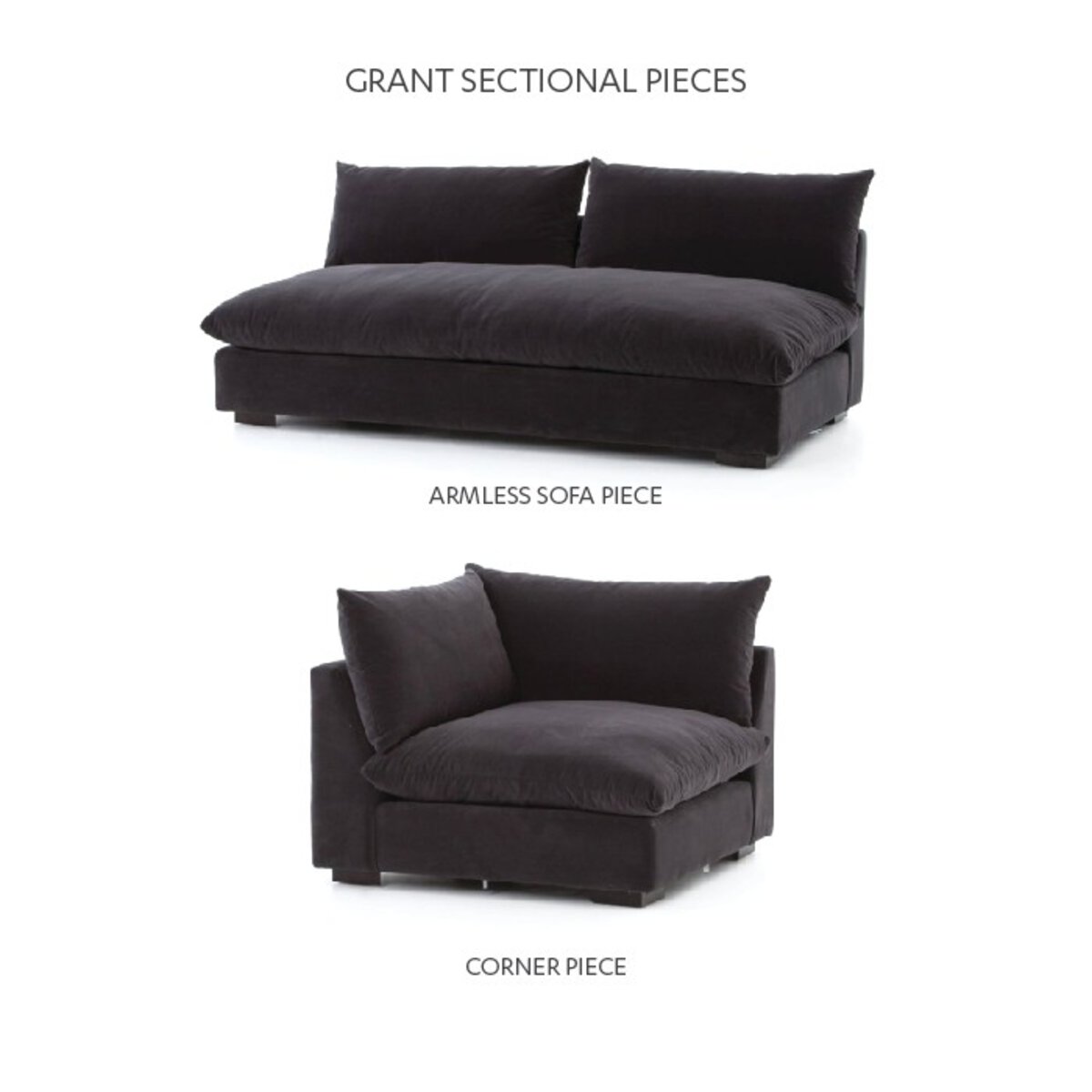 Build Your Own: Grant Sectional Crypton Henry Charcoal Four